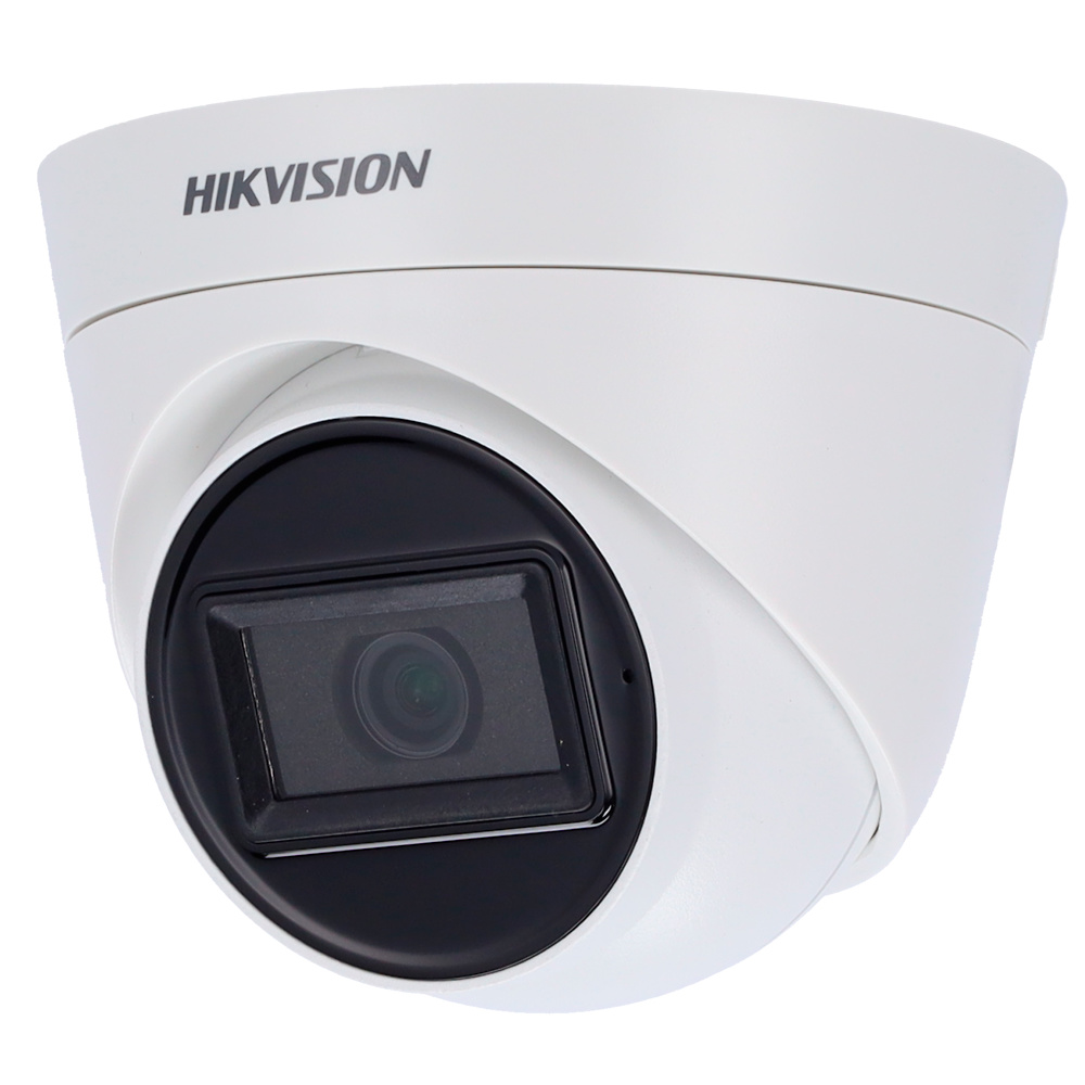 HIKVISION 4N1 BNC cámara Hikvision DS-2CE78D0T-IT3FS en montaje sobre superficie plana. Se aprecia su tamaño compacto y diseño resistente con salida de vídeo 4 en 1. Instalación rápida con base de 3 tornillos, perfecta para sistemas analógicos con grabadores híbridos