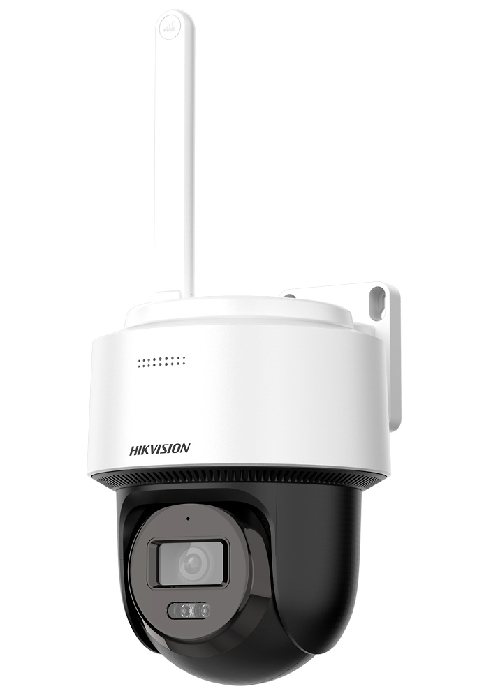 camara-ip-hikvision-pt-4mpx-vista-frontal Cámara IP PT Hikvision de 4Mpx con lente fija de 2.8 mm y luz híbrida. Imagen frontal que muestra el diseño compacto del dispositivo, ideal para exteriores gracias a su carcasa resistente IP66. Óptima para entornos donde se requiere audio y Wi-Fi Disponible en tu tienda online de Videovigilancia y Seguridad electrónica www.ipcenter.es
