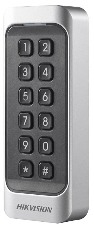 DS-K1107AMK  |  HIKVISION  -  Lector de tarjetas MF  13,56MHz con teclado integrado  |  Comunicación Wiegand 26/34, RS485, OSDP