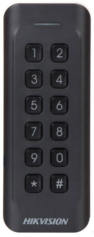 DS-K1802MK  |  HIKVISION  -  Lector de tarjetas MF  13,56MHz con teclado integrado  |  Comunicación Wiegand 26/34