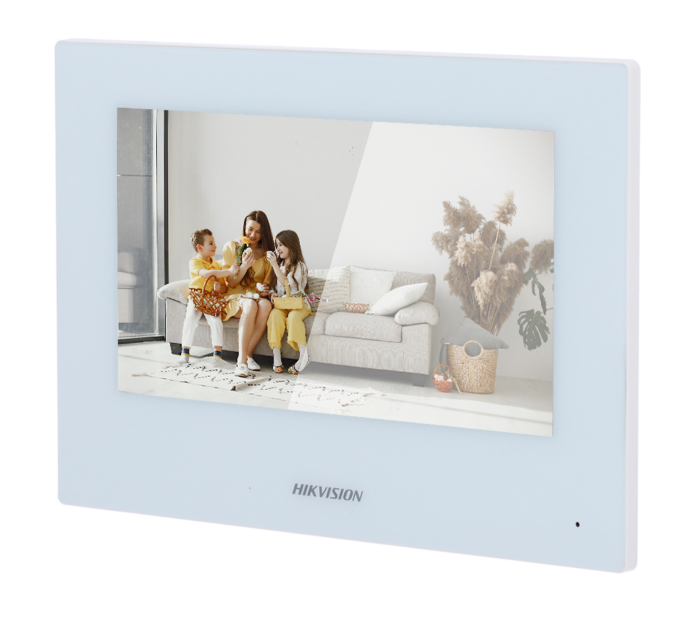 DS-KH6320Y-WTE2/White  |  HIKVISION  -  Monitor IP de interior  |  Pantalla táctil de 7" con resolución 1024x600  |  Micrófono y altavoz integrados