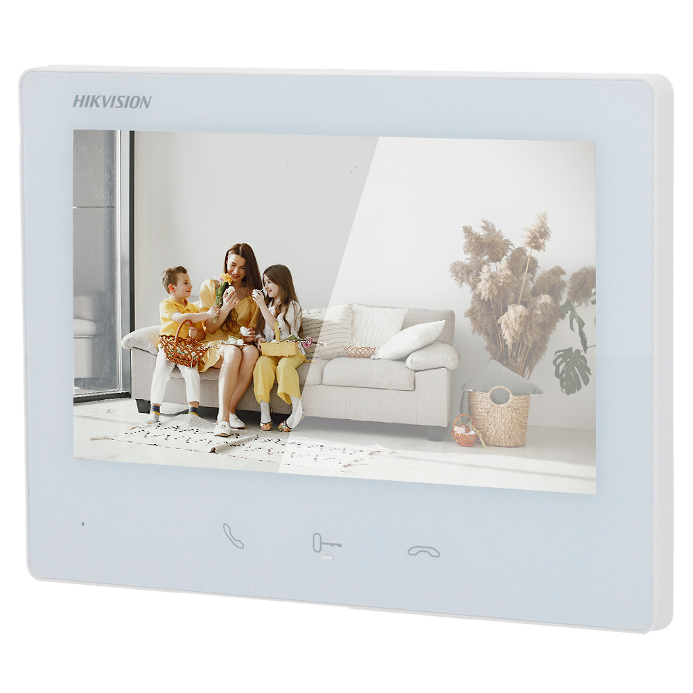 DS-KH7300EY-WTE2/White  |  HIKVISION  -  Monitor para videoportero WIFI |  Pantalla de 7" a 2 hilos HD  |  Micrófono y altavoz integrados