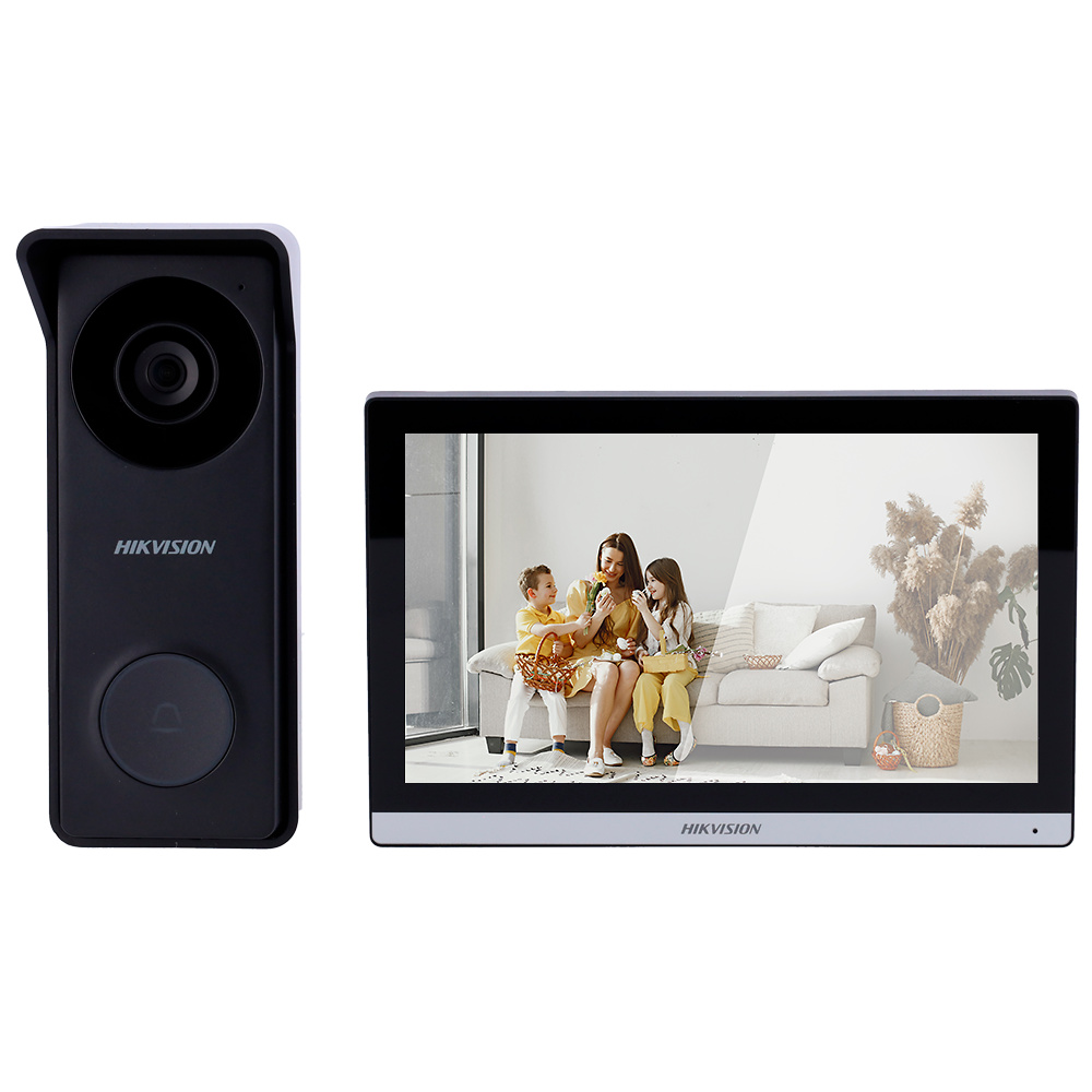 DS-KIS313-P  |  HIKVISION  -  Kit de Videoportero  (Monitor + Placa exterior)  |  Tecnología 4 hilos analógico & WiFi  |  Montaje sobre superficie | IP65, IK08