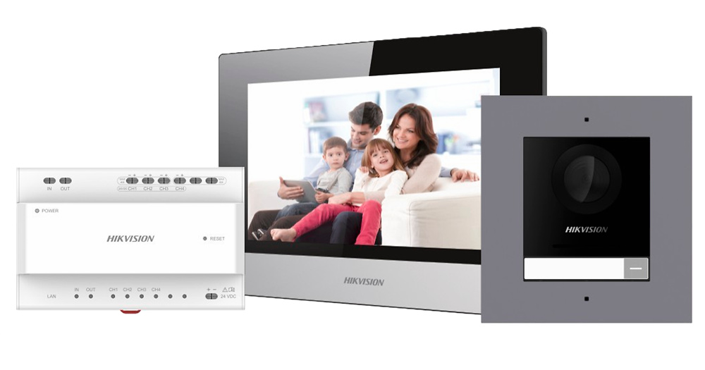 DS-KIS702Y  |  HIKVISION  -  Kit de Videoportero  (Monitor + Placa exterior)  |  Tecnología 2 hilos con WiFi y TCP/IP  |  Montaje en Superficie