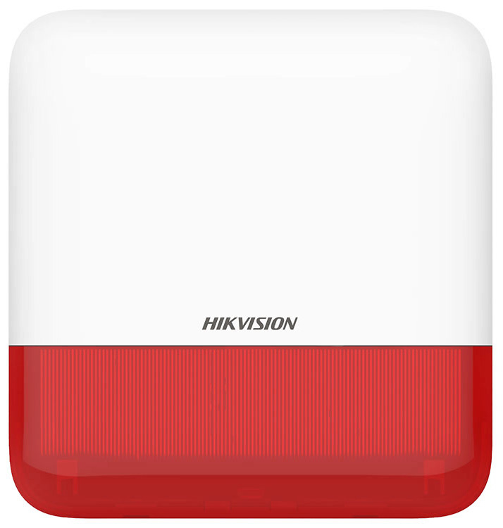 DS-PS1-E-WE (Red)  |  HIKVISION  -  Sirena de exterior vía  radio  |  110dB |  Serie AX PRO