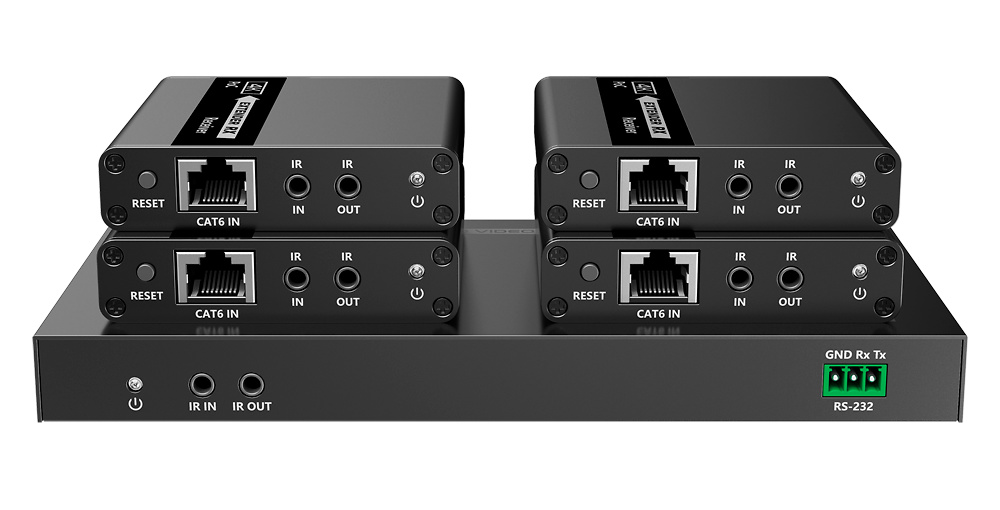 HDMI-SPL-1x4-4K30-CAT6 | Splitter-Extensor HDMI1x4 | 1 transmisor / 4 receptores | Alcance hasta 70m 