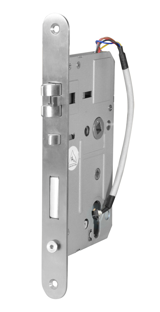 Cerradura para puerta Hotel La HOTEL-L500-R es una cerradura de hotel sin cables, compatible con el software Hotel Lock System, batería 4x AA y puertas de 38-48 mm