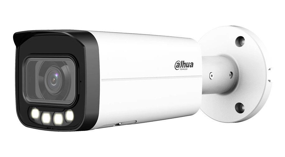 IPC-HFW5449TP-ASE-LED-0280B-S2  |  DAHUA  -   Cámara IP  Bullet  StarLight  Full Color |  4 Mpx  |  Óptica fija  | Smart Light 60 metros  |  Proteccion Perimetral  | Detección Facial | Conteo de Personas