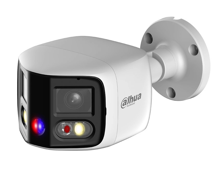 IPC-PFW3849SP-A180-E2-AS-PV-0280B | DAHUA - Cámara Bullet IP WizMind| 4 Mpx | Doble Óptica Fija 2,8 mm | Smart Light 25 metros | Micrófono y Altavoz integrados | Protección perimetral SMD 4.0 