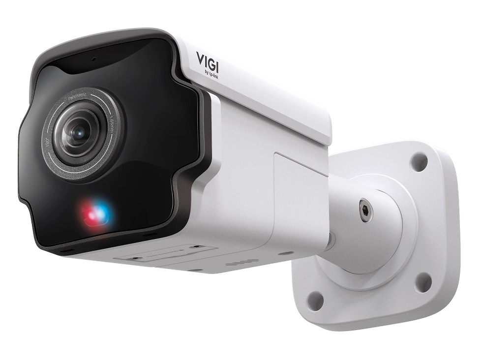 InSight S385PI | VIGI TP-LINK Cámara panorámica IP TP-Link VIGI InSight S385PI con lente ultra gran angular de 1.65 mm y resolución 8 Mpx, visión de 180°, disuasión activa con luces rojo-azul, detección inteligente de personas y vehículos, audio bidireccional y ranura microSD, ideal para entornos de alta seguridad