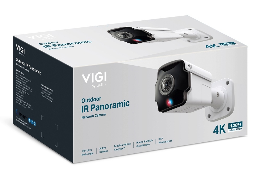 InSight S385PI | VIGI TP-LINK | Cámara IP TP-Link | 8 Mpx | Lente Fija 1,65 mm | Leds IR 20 metros | Incorpora micrófono y altavoz 