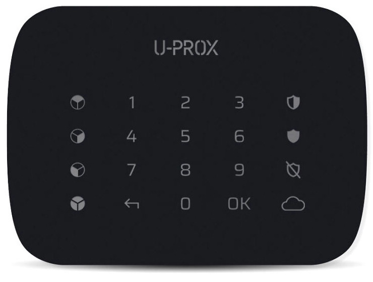 KEYPAD G4 BLACK | U-PROX  -  Teclado con botones táctiles |  Frecuencia RF 868~868,6MHz  |  Alcance hasta 4800 metros