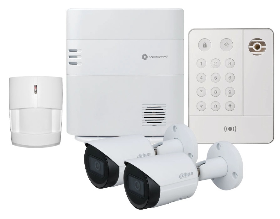 KIT-DAHUA-VESTA-2  |  DAHUA-VESTA  -  Kit de Alarma sin Cuotas  |  Kit de Alarma Vesta y Cámaras IP Dahua