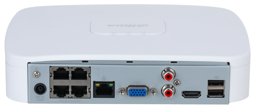 NVR2104-P-4KS3 | DAHUA - Grabador NVR 4 Canales | 4 puertos PoE | 80/60Mbps de Entrada/Salida | HDMI - VGA | SMD Plus 