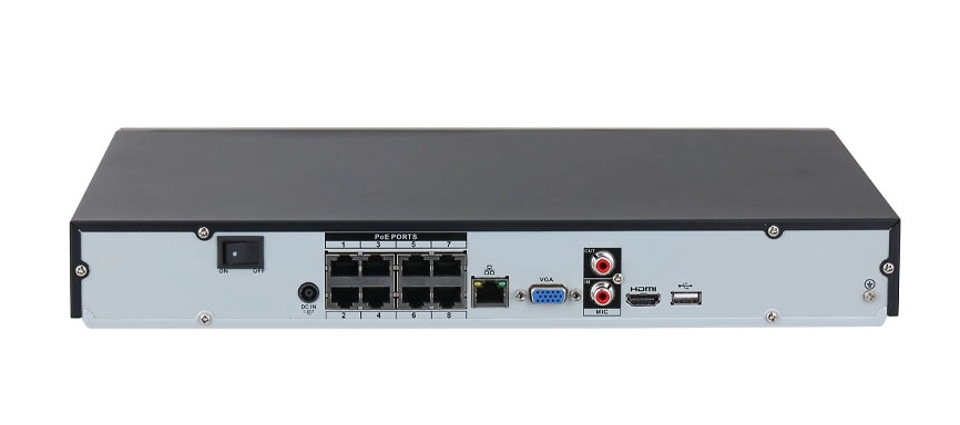 NVR2208-8P-I | DAHUA - Grabador NVR WizSense de 8 Canales | 8 Puertos PoE | 144 Mbps | SMD Plus 