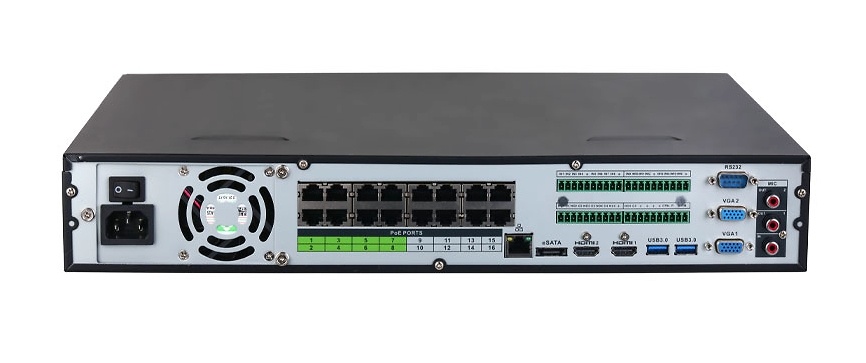 NVR5432-16P-EI | DAHUA - Grabador IP NVR WizSense - Acupick | 32 Ch Video - 16 Ch PoE | SMD Plus | Protección Perimetral | 384 Mbps 