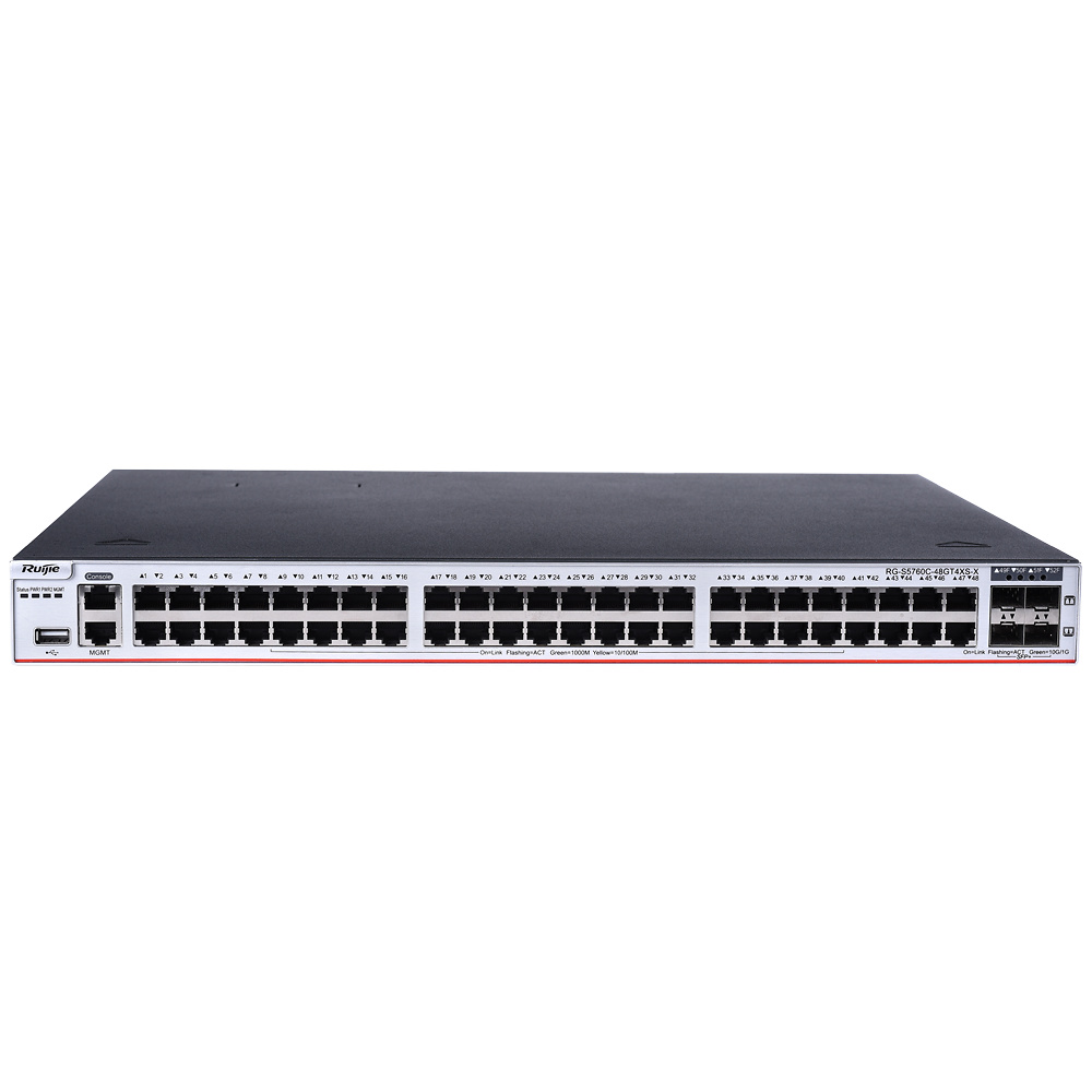 RG-S5760C-48GT4XS-X | RUIJIE | Switch Cloud Gestionable L3 | 48 Puertos Gigabit + 4 Puertos 10G 