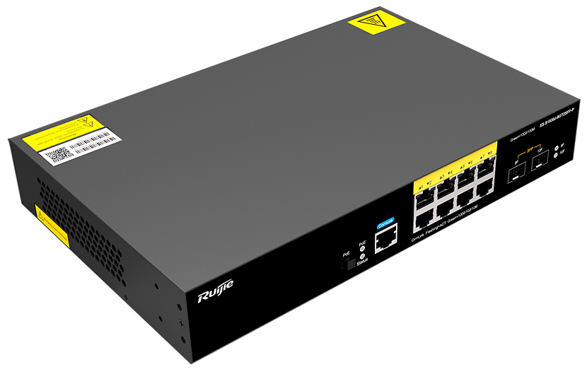 RG-XS-S1930J-8GT2SFP-P  |  RUIJIE  |  Switch PoE Cloud Gestionable L2  |  8 puertos RJ45 Gigabit + 2 puertos SFP Gigabit