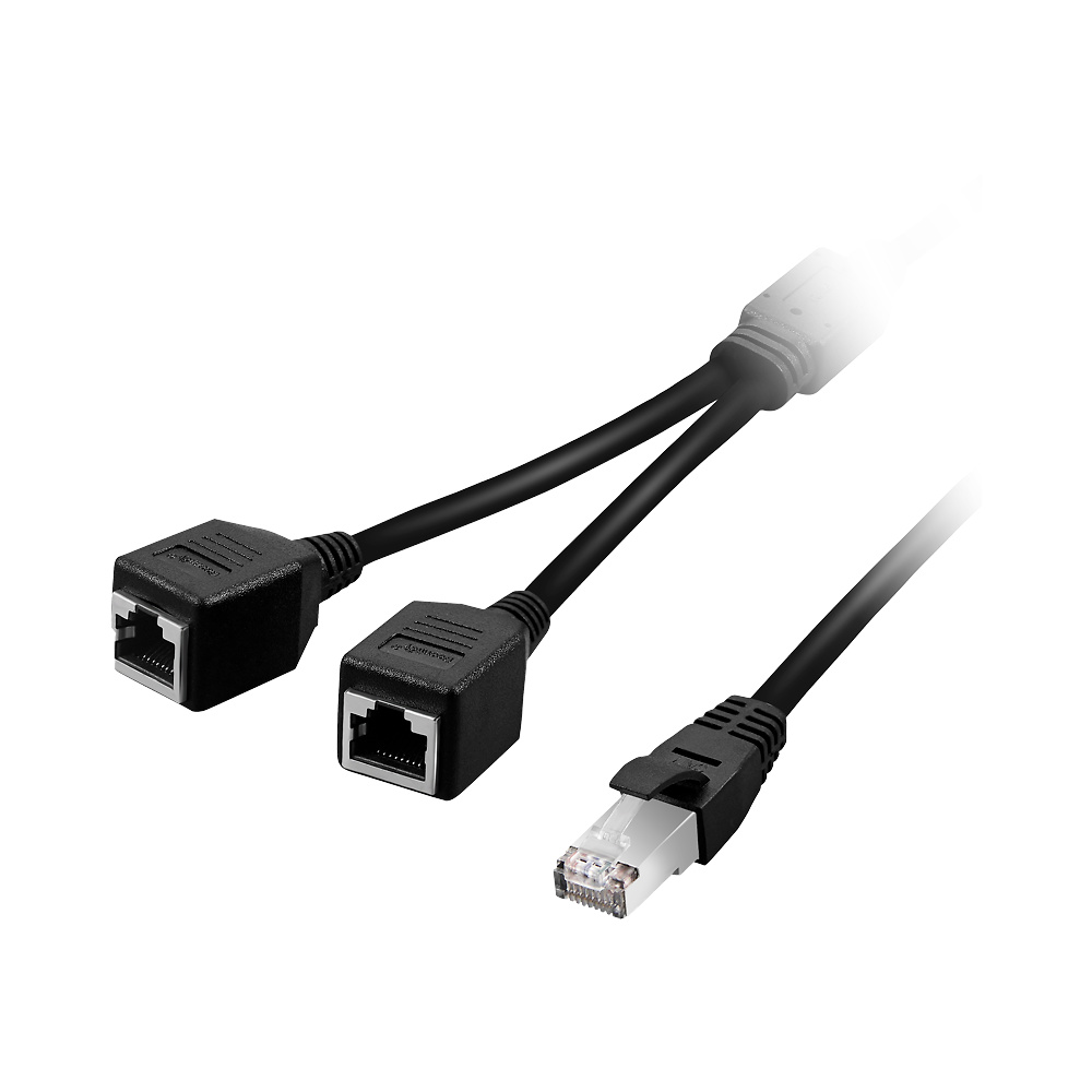 Duplicador con latiguillo RJ45 Macho a 2 RJ45 Hembra para teléfono