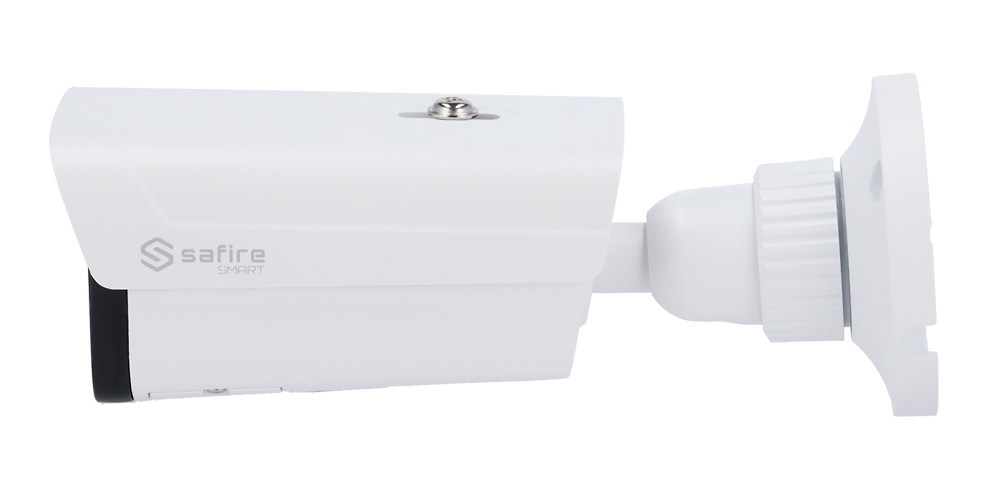 Bullet IP safire Smart Safire Smart SF-IPB386A-4E1-NIGHT, cámara Bullet IP con sensor de 4Mpx y tecnología AI para clasificación de humano y vehículo. Su LED blanco de 30 metros proporciona disuasión activa y visión clara sin IR. Compatible con ONVIF y almacenamiento en microSD