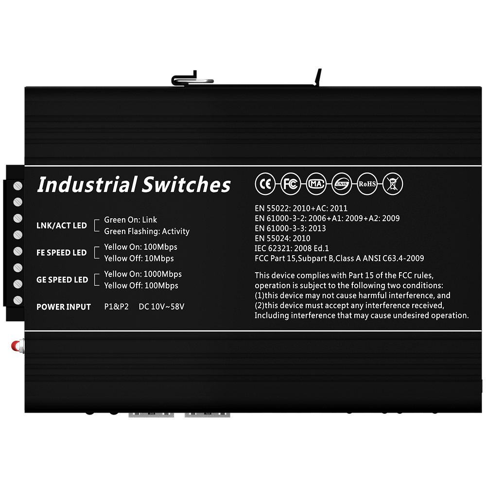 SW0604HIPOE-MGF-120-DIN | Switch PoE Carril DIN | 4 Puertos Gigabit + 2 SFP Gigabit | 90W puertos 1 o 2 / 30W puerto 3-4 / Máximo 120W 