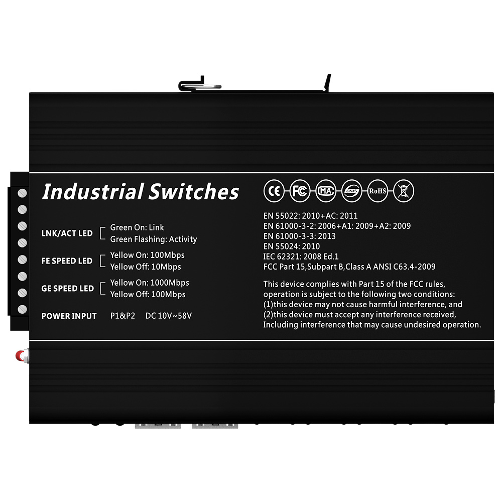 SW1008HIPOE-MGF-240-DIN | Switch PoE Carril DIN | 8 Puertos Gigabit + 2 SFP Gigabit | 90W puertos 1 y 2 / 30W puerto 3-8 / Máximo 240W 