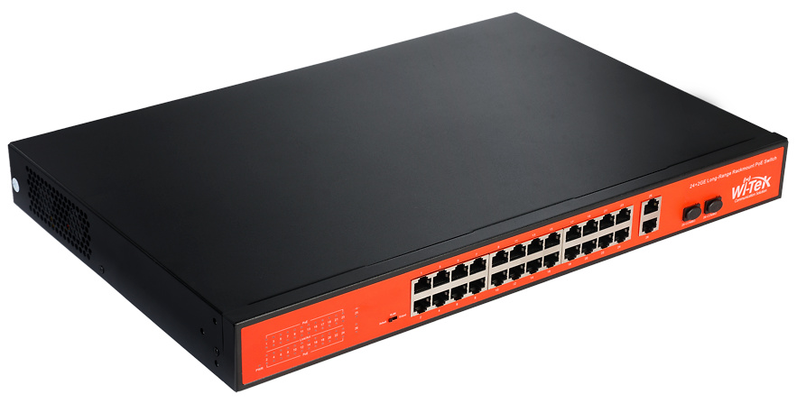 SW2624POE-C-250 | Switch 24 puertos RJ45 10/100 Mbps + 2 Gigabit Combo Port | 250W 