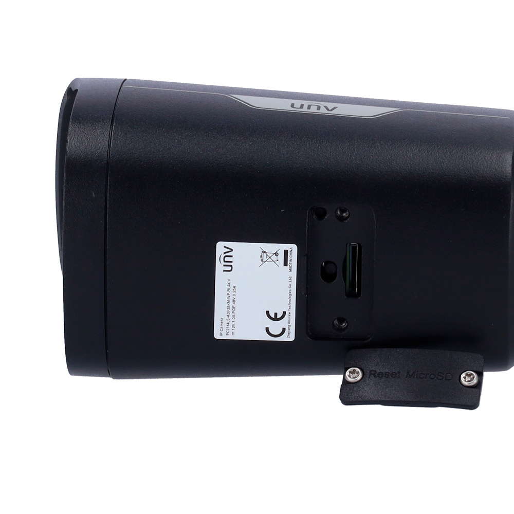 UV-IPC2318LE-ADF28KM-WP-BLACK | UNIVIEW - Cámara IP Bullet | 8 Mpx | Lente 2.8 mm | Ranura para microSD | Color Hunter con tecnología WISE-ISP 