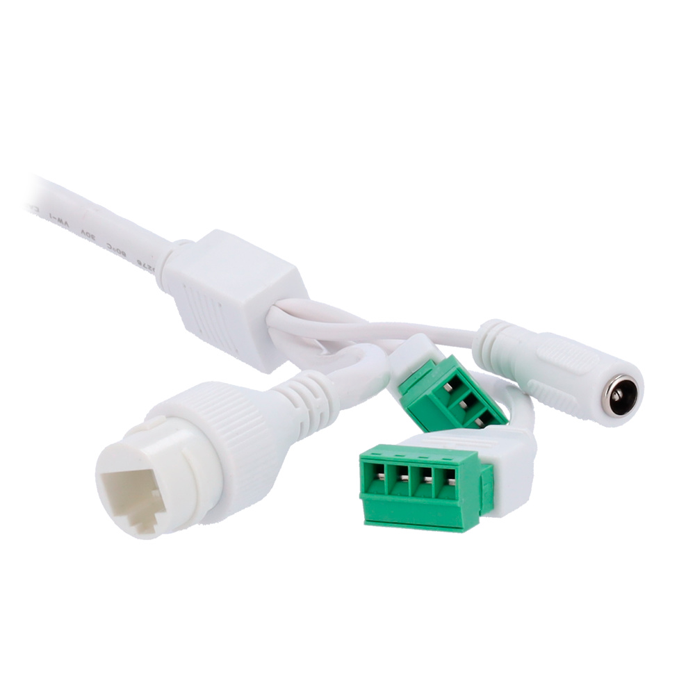 uv-ipc3634se-adf28k-wp-i1-black-conexion Fotografía de la conexión de la cámara qque tiene diseño antivandálico y cuerpo metálico IP67 IK10 en acabado negro profesional