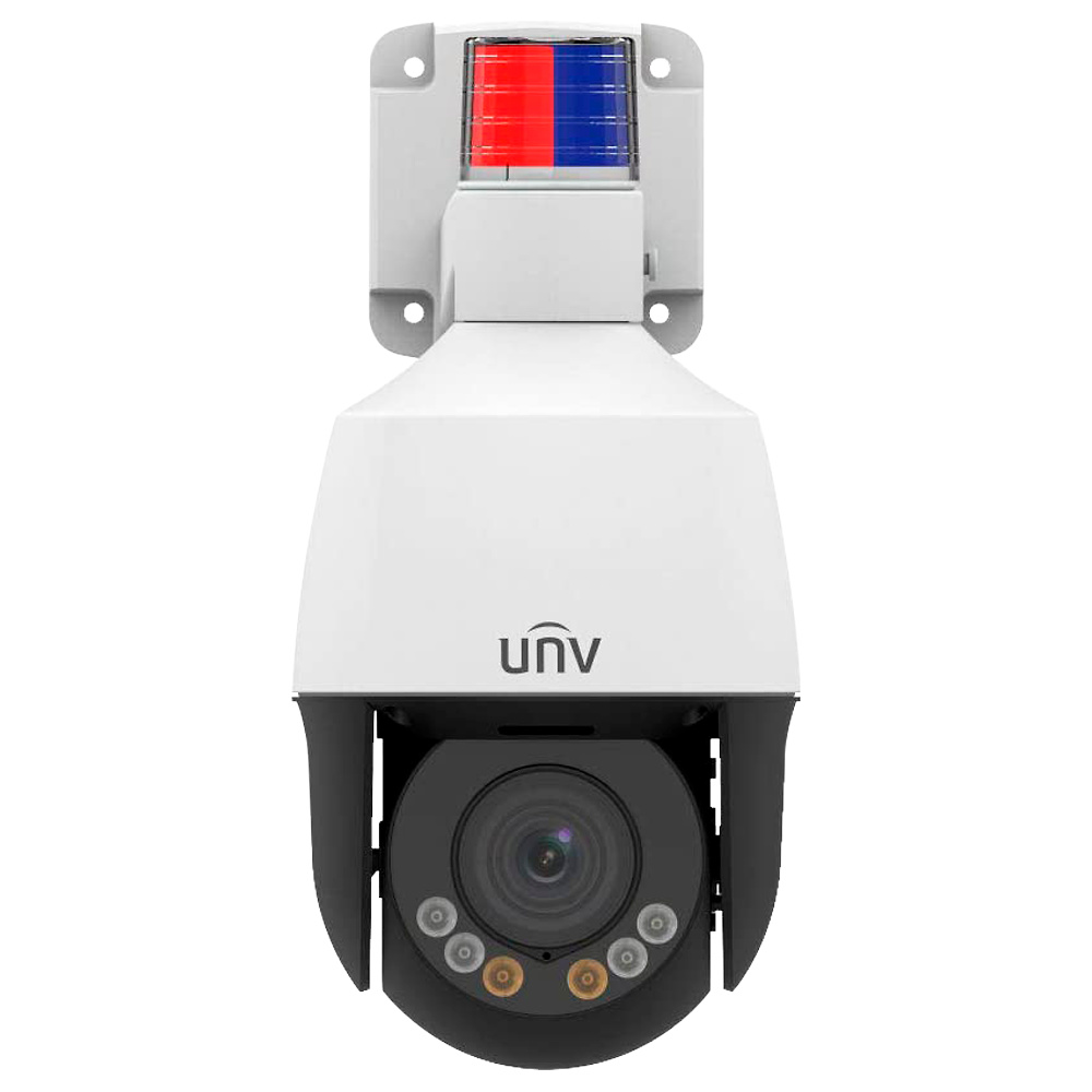 UV-IPC6312LFW-AX4C-VG | UNIVIEW - Cámara IP Domo PTZ | 2 Mpx | Lente 2.8-12mm (4X) AF | Leds IR 50 metros | Micrófono Integrado | Sirena y Alarma luminosa 