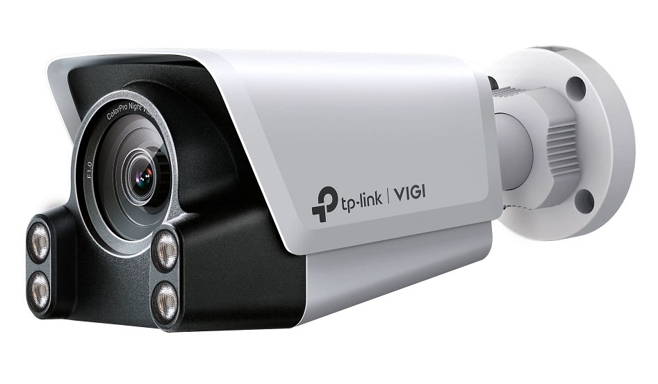VIGI C340S(4mm) | VIGI TP-LINK Cámara Bullet IP TP-Link VIGI C340S con lente fija de 4 mm y resolución 4 Mpx, diseñada para vigilancia profesional con detección de personas y vehículos, reconocimiento facial, IR y luz blanca hasta 30 m, audio bidireccional, grabación en microSD y protección IP67 para exteriores