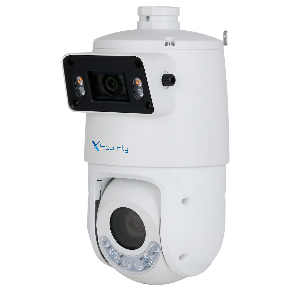 XS-IPSD6325TA-4P-DL-TANDEM  |  X-SECURITY  -   Domo motorizado IP Doble Lente (Panorámica 2Mpx + PTZ 4Mpx)  |  Zoom 25x  |  Dual Light 100 m