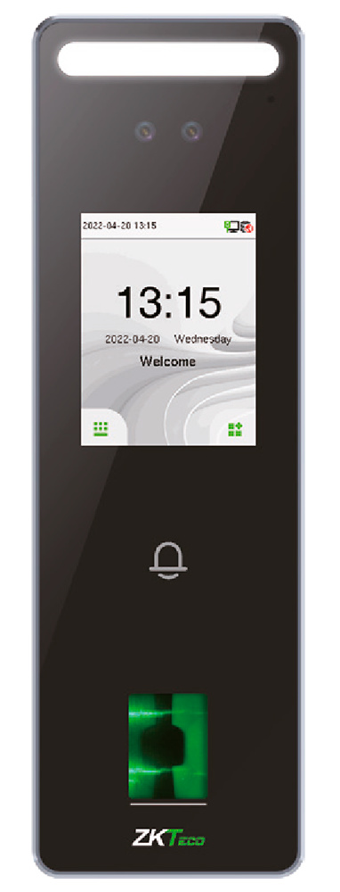 ZK-SPEEDFACE-V3L-FP-W  |  ZkTeco  -  Lector biométrico autónomo de control de Acceso y Presencia |  Identificación por facial, tarjeta EM, huella y/o combinaciones