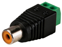 Conector RCA Hembra con salida +/- de 2 terminales - 1 unidad 