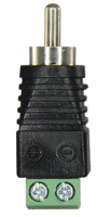 Conector RCA macho con salida +/- de 2 terminales - 1 unidad 