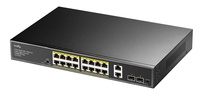 GS1018PS2   |  CUDY  -  Switch PoE+ de 16 puertos Gigabit  | 2 puertos Uplink RJ45 Gigabit  |  2 puertos SFP Gigabit  | 180W
