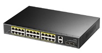 GS1026PS2   |  CUDY  -  Switch PoE+ de 24 puertos Gigabit  | 2 puertos Uplink RJ45 Gigabit  |  2 puertos SFP Gigabit 