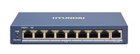 HYU-1066  |  HYUNDAI  -  Switch  PoE  8 puertos 10/100Mbps  +  1 puertos uplink   |  Gestionable  |  PoE larga distancia 300 metros