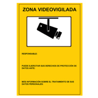 Placa de plástico - Zona Videovigilancia (Homologada) 