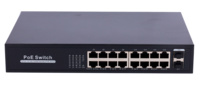 SW1816POE-GF-250-E  |  Switch  16 puertos PoE RJ45 + 2 SFP UplinkA   |  10/100/1000Mbps  |  No Gestionable