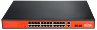 SW2624POE-C-250  |  Switch 24 puertos RJ45 10/100 Mbps + 2 Gigabit Combo Port  |  250W