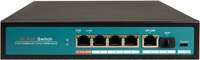 Switch de 4 puertos PoE RJ45 10/100/1000 Mbps + 1 Uplink Gigabit + 1 SFP Gigabit