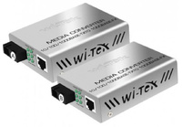 WI-MC103G  |  WI-TEK  -  Conversor de medios monomodo  |  3Km  |  Conector UTP RJ-45 100/1000Mbps