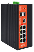 WI-PMS310GF-Alien-I-V2  |  WI-TEK  -  Switch POE Gestionable de 8 puertos  + 2 SFP Gigabit  |  Carril DIN  |  300W