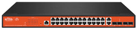 WI-PMS328GF  |  WI-TEK  -  Switch POE No Gestionable de 24 puertos Gigabit + 2 Puertos Gigabit Up-Link + 4 SFP Gigabit  |  400W