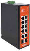 WI-PS212GF-I  |  WI-TEK  -  Switch POE No Gestionable de 8 puertos 10/100Mbps  + 2 RJ45 Gigabit + 2 SFP Gigabit  |  Carril DIN  |  240W